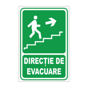 Indicator Direcție de evacuare cu scară și săgeată spre dreapta