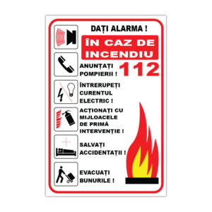 Indicator PSI 26 Dați alarma în caz de incendiu 112
