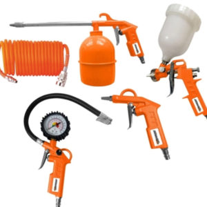 Kit accesorii aer comprimat AirPower2400plus (contine : pistol suflare, pistol pulverizare, pistol spălare, pistol umflare, furtun spiralat)