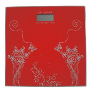 Cantar corporal Hausberg HB 6003, display lcd, inchidere automata, indicator baterie, 150 kg, Sticla, Rosu
