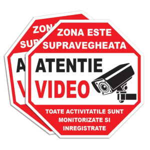 Indicator supraveghere video Zona este supravegheata Atentie Video