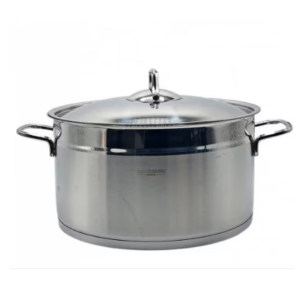 Oala cilindrica din inox cu capac, capacitate 11 litri, diametru 28 cm, fund dublu