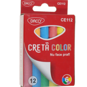 Set de 12 crete rotunde colorate in 6 culori diferite pentru desen si scris