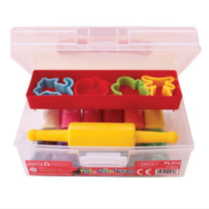 Cutie plastilina multicolora cu 12 culori si 375 g de plastilina Daco