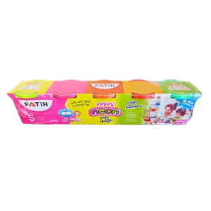 Set plastilină 5 culori neon multicolor de 250 grame Fatih pentru activități creative