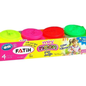 Set plastilină ușoară neon multicolor 4 x 50 g Fatih pentru creații artistice