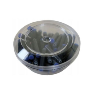 Cutie plastic cu 50 patroane cerneala scurte albastre Cresco pentru stilou