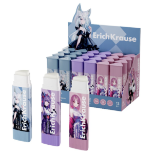 Stick lipici uscat Erich Krause Manga 13g în culori albastru, mov și roz