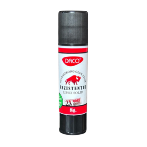 Lipici solid alb PVP Daco LS208, 8 grame în stick pentru uz școlar și papetărie
