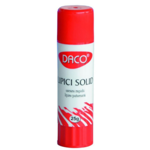 Lipici solid alb tip stick 25 g Daco pentru uz școlar și birou