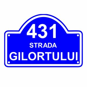 Indicator stradal personalizat număr 431 și Strada Glortului