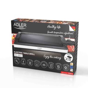 Grill electric de masă Adler AD 6613, 3000W, suprafață 36.5 x 24 cm