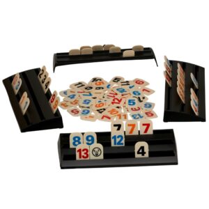 Joc Rummy tip Okey Pikin cu suporturi din plastic si piese numerotate