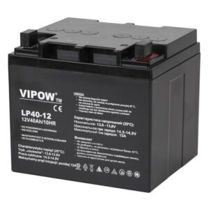 Acumulator stationar AGM VRLA 12V 40Ah cu dimensiuni compacte si greutate de 14.1 kg