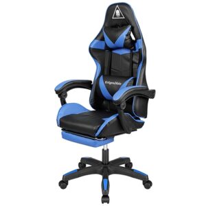 Scaun gaming gx-150 albastru cu piele eco și spătar reglabil la 145 de grade