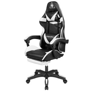 Scaun gaming gx-150 alb cu spătar reglabil și perne confortabile
