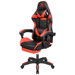 Scaun gaming GX-150 roșu și negru cu spătar reglabil și perne confortabile