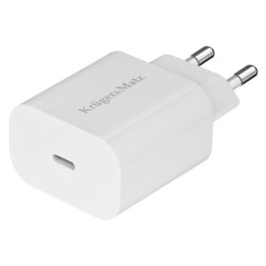 Încărcător de rețea alb Power Delivery 18W Kruger&Matz cu USB tip C