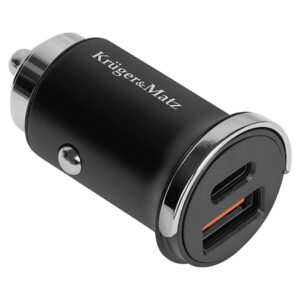 Incarcator auto USB Type C si USB A 30W Kruger&Matz culoare negru