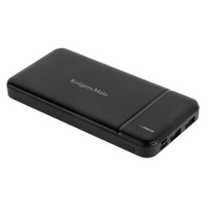 Power bank negru cu capacitate 10000mAh și multiple porturi de încărcare