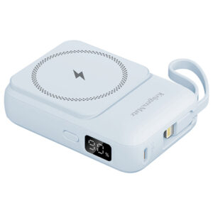 Power bank alb cu capacitate 10000 mAh și încărcare wireless Kruger&Matz