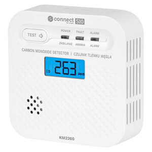 Senzor monoxid de carbon connect S10 Tuya Kruger&Matz alb cu afișaj LCD