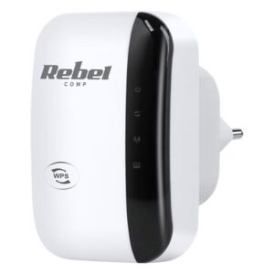Range extender repeater wireless alb cu antene integrate pentru semnal WiFi stabil