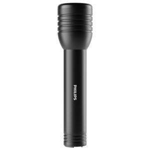 Lanterna LED neagră cu acumulator și rezistență IPX4 de la Philips
