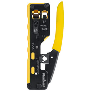 Cleste sertizare galben pentru mufe RJ45 si RJ12 pass-through
