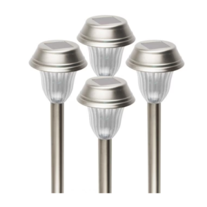 Set lampi solare de gradina, Home, 4 bucati, 37,5 cm, Alb