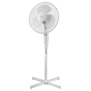 Ventilator picior Teesa cu grilaj metalic și control timer, reglabil pe înălțime