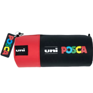 Penar etui rosu cu un compartiment pentru markere si rechizite scolare