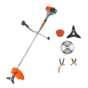 Motocoasa de tuns gazon/iarba pe benzina Ruris DAC 110, putere 1.2 CP, 26 CC, motor Tez, 2 timpi, diametru taiere 21 cm, contine: bobina fir + disc 3 lame