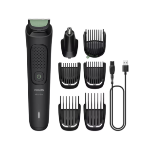 Aparat de tuns barba & parul de pe cap 7in1 PHILIPS All-in-One MG3930/15, autonomie 60 min, 10 setari de lungime: 0,5-16 mm, trimmer atasabil pentru nas si urechi, piepteni pt fata si cap, lame cu autoascutire, nu necesita lubrifiere, husa