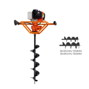 Motoburghiu pe benzina Ruris TT10, putere 1.7 CP, 51.7 CC, 2 timpi, contine: 2 burghie cu diametrul 100/150 mm