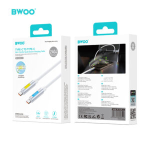 Cablu USB-C la USB-C BWOO BO-X325C-C 240W 1.2m alb