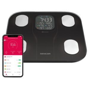 Cântar corporal inteligent SENCOR SBS 9002BK Smart Personal Fitness Scale