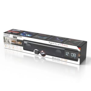 Boxă cu ceas ADLER AD 1191 cu Bluetooth 5.0, AUX, USB, SD și alarmă