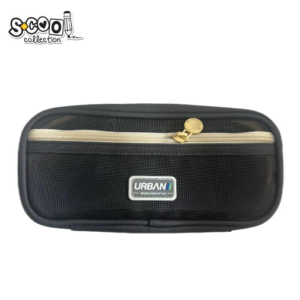 Penar borseta Urban negru cu două fermoare și buzunar exterior, dimensiuni 22.5x5x11 cm