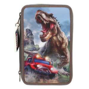 Penar kaki Top Model Dino New World cu motiv T-rex și 3 compartimente echipate complet