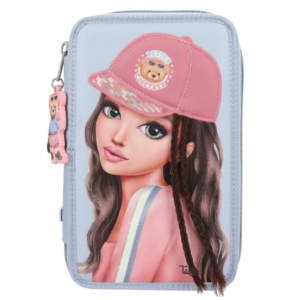 Penar echipat cu 3 fermoare Talita Team Teddy multicolor pentru școală