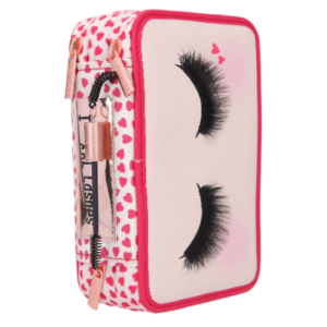 Penar triplu echipat Beauty Girl multicolor cu 3 compartimente și accesorii școlare