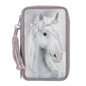 Penar echipat mov deschis Miss Melody Fantasy Horses cu trei fermoare și design elegant