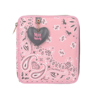 Penar dublu echipat Miss Melody BANDANA roz cu design bandana și pandantiv inimă