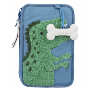 Penar echipat Dino World Mini cu două fermoare în culori albastru și verde