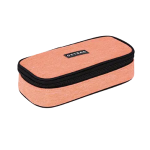 Penar unicolor portocaliu caisă cu fermoar în partea de sus, dimensiuni 21x5,5x10 cm