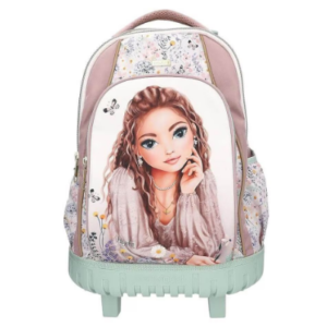 Ghiozdan troller multicolor cu design floral și fluturi, model TopModel Summer Feeling