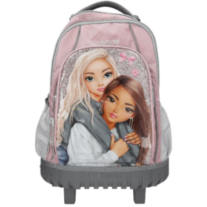 Ghiozdan-troller roz My BFF cu roți și mâner extensibil pentru școală