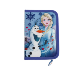 Penar multicolor Frozen cu un fermoar și două flapsuri, dimensiuni 21x14x3,5 cm