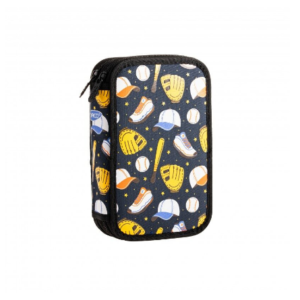 Penar multicolor cu două fermoare și accesorii școlare Daco PE292E